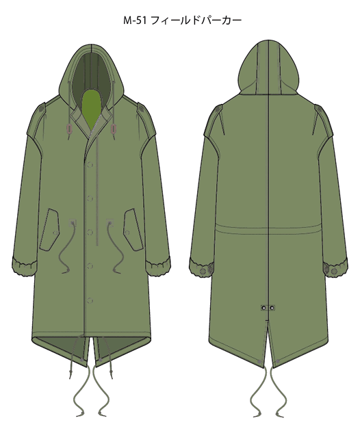 M-51 フィールドパーカー デザイン画