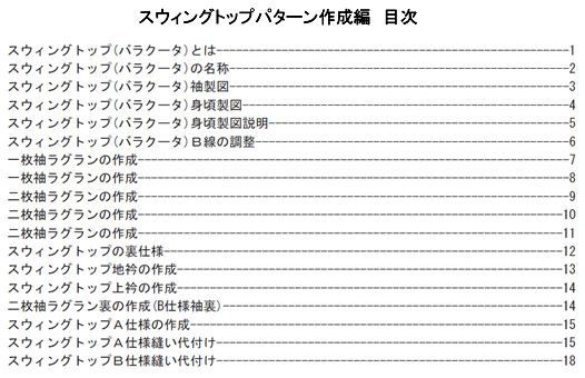 スウィングトップパターン作成編　目次